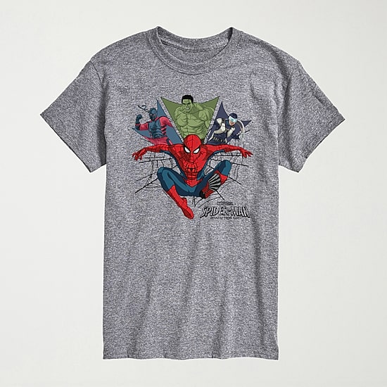 Brand New Day Web Mens Crew Neck Short Sleeve Regular Fit Spiderman Graphic T-Shirt