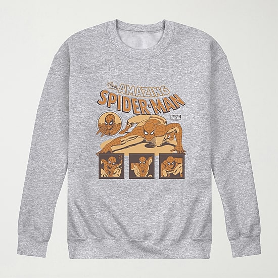 Spider-Man Web Slinger Mens Crew Neck Long Sleeve Spiderman Sweatshirt