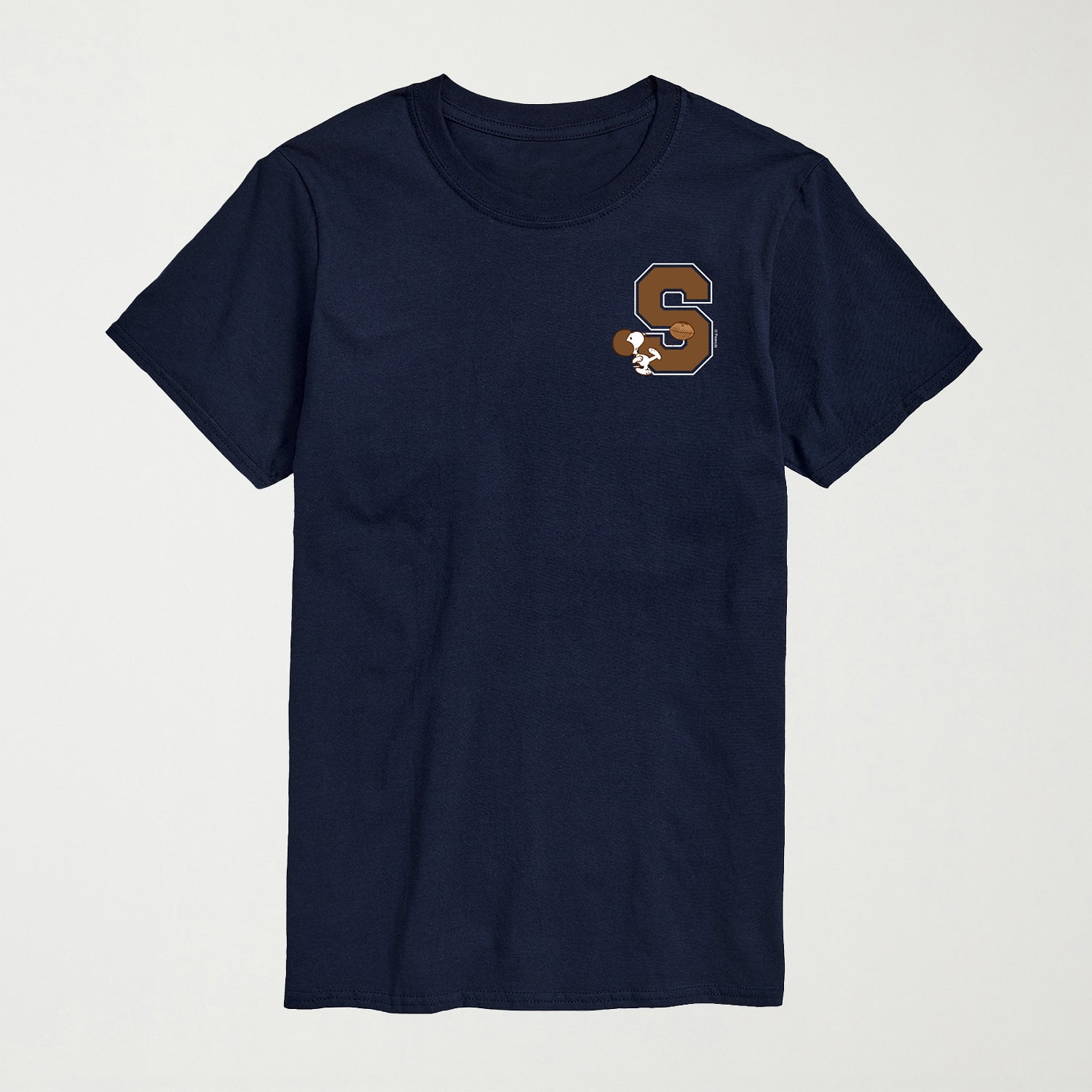 School Football Mens Crew Neck Short Sleeve Regular Fit Peanuts Snoopy Graphic T-Shirt