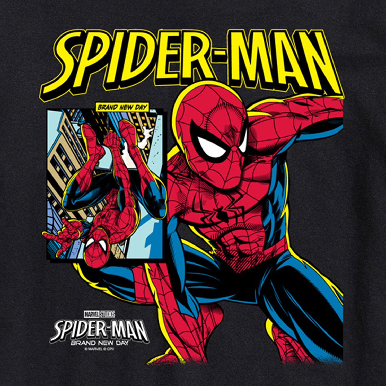 Brand New Day Comic Cover Mens Crew Neck Short Sleeve Regular Fit Spiderman Graphic T-Shirt