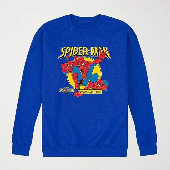 Brand New Day Comic Mens Crew Neck Long Sleeve Spiderman Sweatshirt