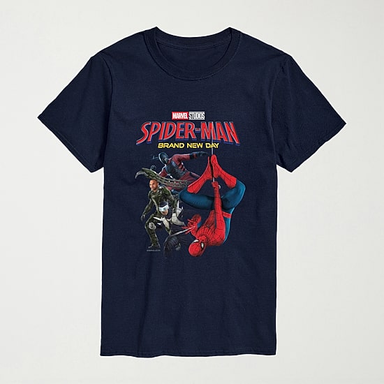 Brand New Day Scorpion And Friends Mens Crew Neck Short Sleeve Regular Fit Spiderman Graphic T-Shirt