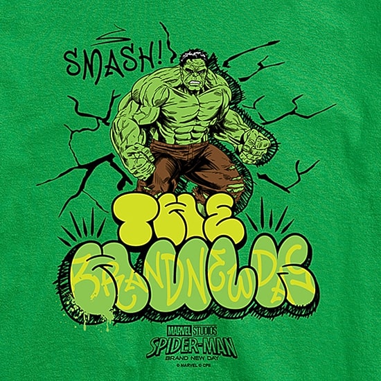 Brand New Day Hulk Smash Graffiti Mens Crew Neck Short Sleeve Regular Fit Hulk Graphic T-Shirt