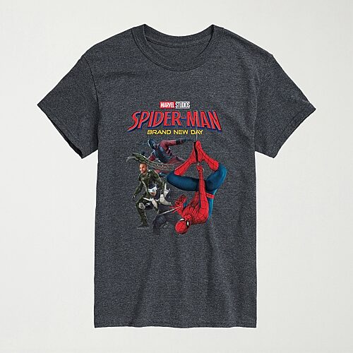 Brand New Day Scorpion And Friends Mens Crew Neck Short Sleeve Regular Fit Spiderman Graphic T-Shirt, Small, Gray