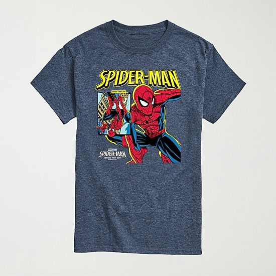 Brand New Day Comic Cover Mens Crew Neck Short Sleeve Regular Fit Spiderman Graphic T-Shirt