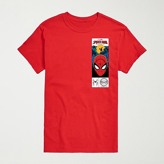 Brand New Day Mask Mens Crew Neck Short Sleeve Regular Fit Spiderman Graphic T-Shirt