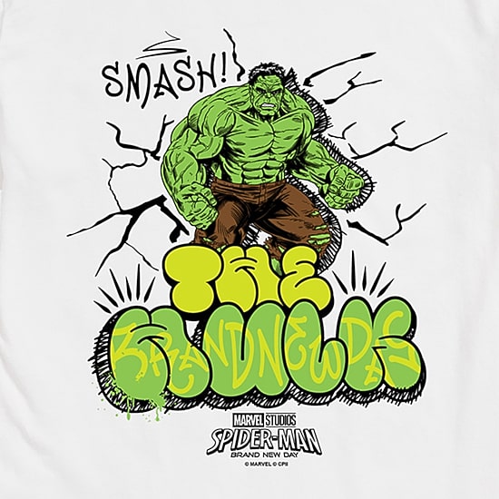 Brand New Day Hulk Smash Graffiti Mens Crew Neck Short Sleeve Regular Fit Hulk Graphic T-Shirt