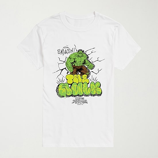 Brand New Day Hulk Smash Graffiti Mens Crew Neck Short Sleeve Regular Fit Hulk Graphic T-Shirt