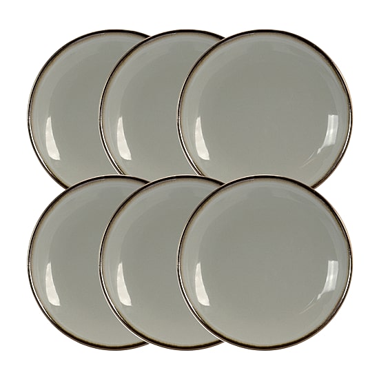 Elama Tahitian Sand 6-pc. Stoneware Salad Plate