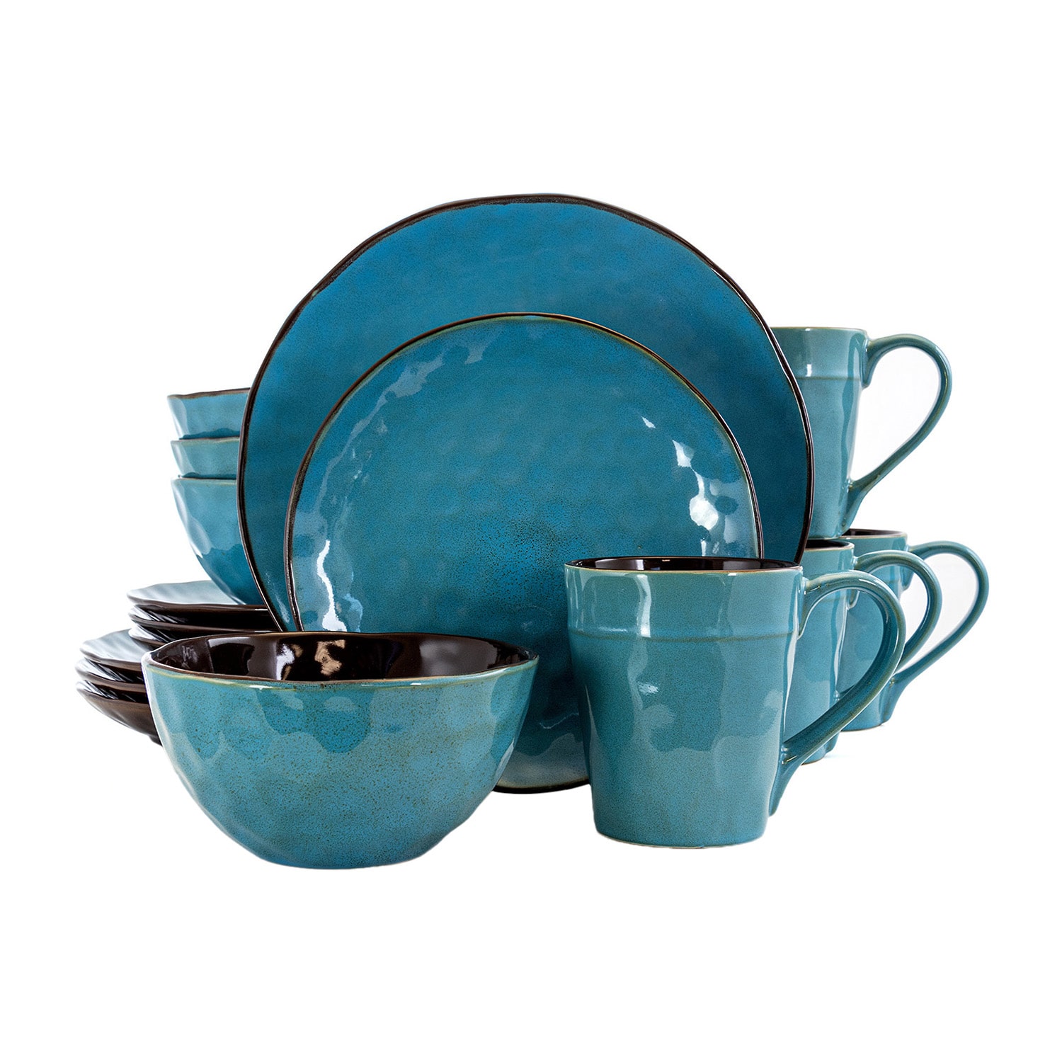 Elama Sea Glass 16-pc. Stoneware Dinnerware Set