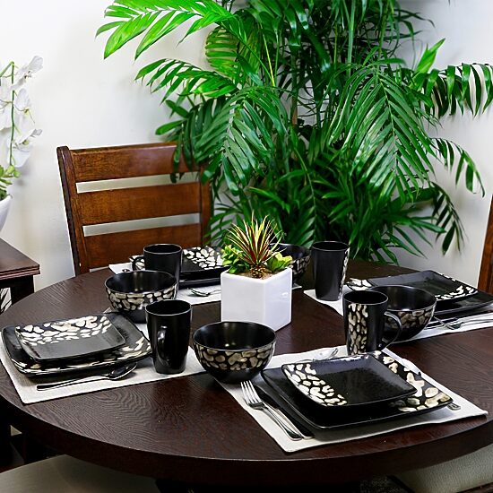 Elama Savannah 16-pc. Stoneware Dinnerware Set
