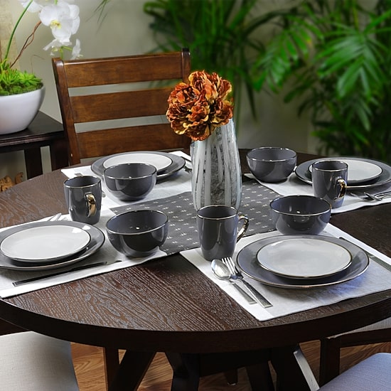 Elama Tahitian Grand 16-pc. Stoneware Dinnerware Set