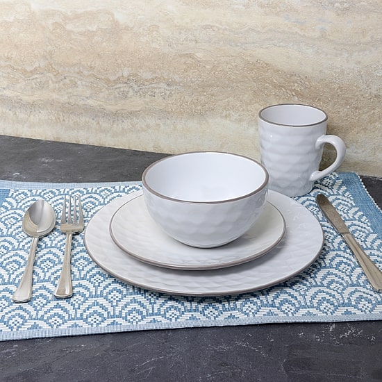 Elama Medici Pearl 16-pc. Stoneware Dinnerware Set