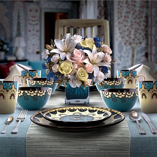 Elama Clay Heart 16-pc. Stoneware Dinnerware Set
