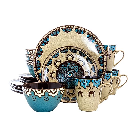 Elama Clay Heart 16-pc. Stoneware Dinnerware Set