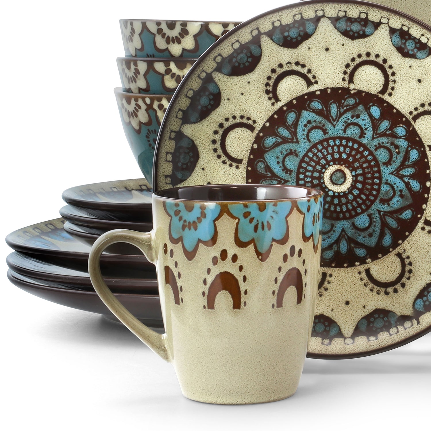 Elama Clay Heart 16-pc. Stoneware Dinnerware Set