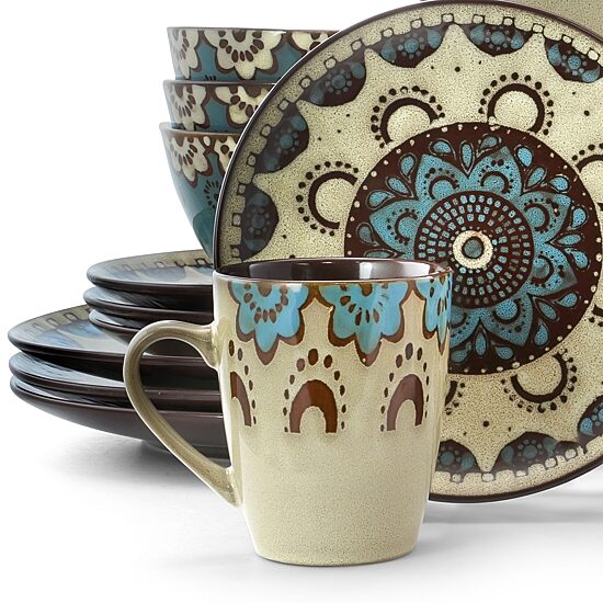 Elama Clay Heart 16-pc. Stoneware Dinnerware Set