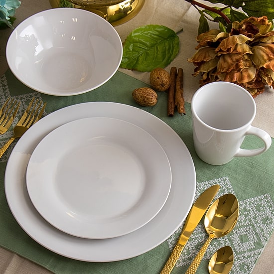 Elama Marshal 16-pc. Porcelain Dinnerware Set