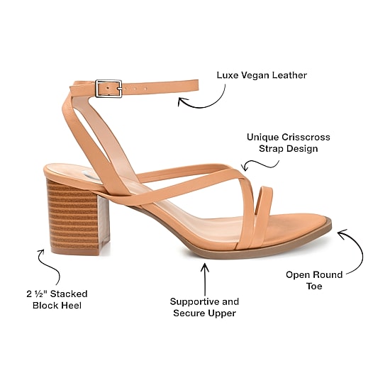 Journee Collection Anikah Womens Round Open Toe Stacked Heel Pumps