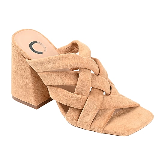 Journee Collection Dorisa Womens Round Open Toe Block Heel Pumps