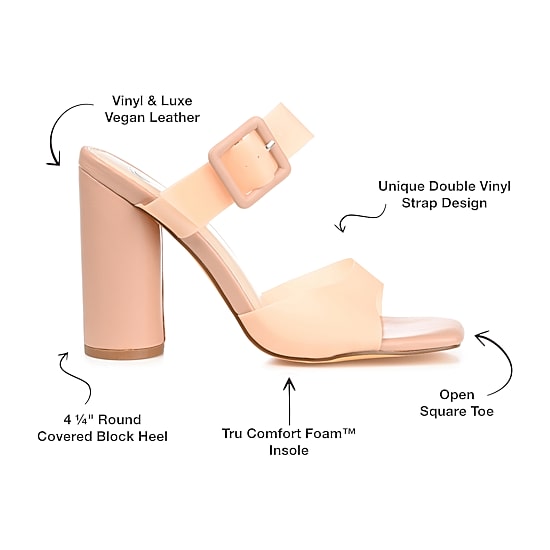 Journee Collection Luca Womens Round Open Toe Block Heel Pumps