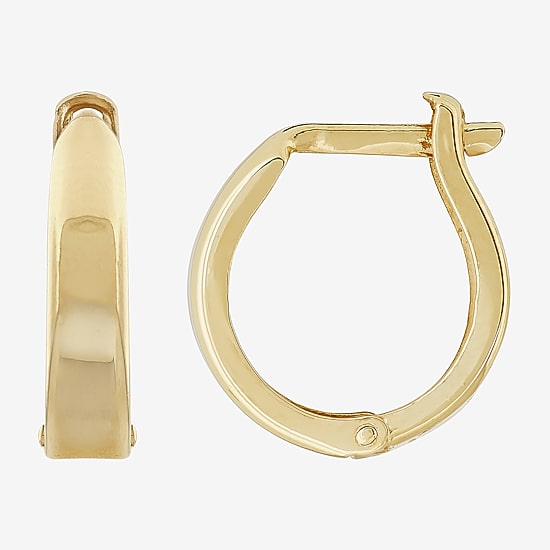 Womens 14K Gold 13.8mm Round Hoop Earrings