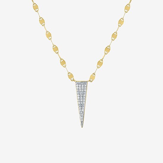 Diamond Addiction Womens 1/10 CT. T.W. Natural White Diamond Sterling Silver 18 Inch Pendant Necklace