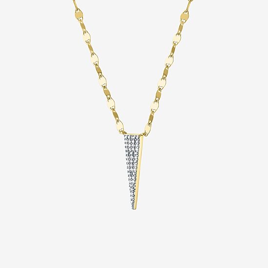 Diamond Addiction Womens 1/10 CT. T.W. Natural White Diamond Sterling Silver 18 Inch Pendant Necklace