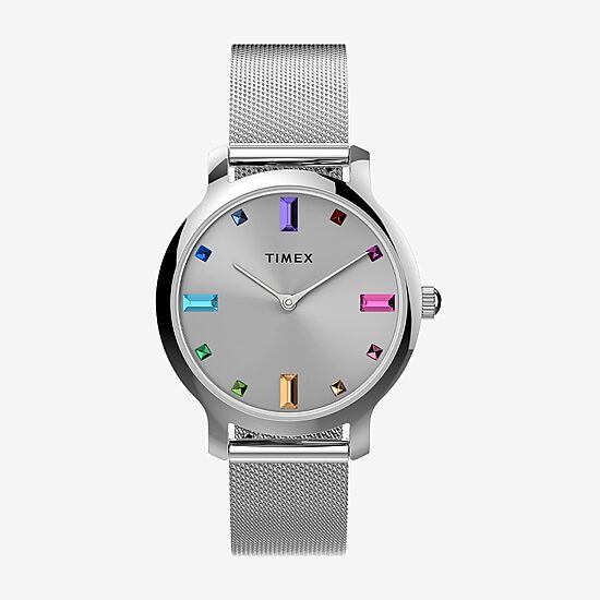 Timex Transcend Womens Silver Tone Stainless Steel Bracelet Watch Tw2u92900vq