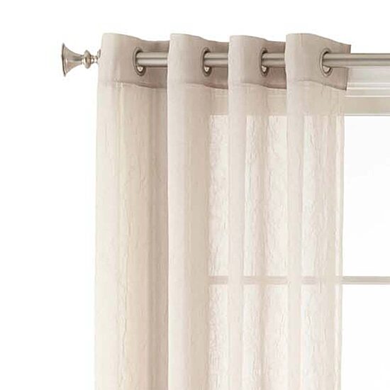Home Expressions Crushed Voile Grommet Top Sheer Single Curtain Panel