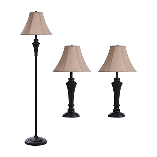 Stylecraft Geneva 3-pc. Lamp Set In Brown