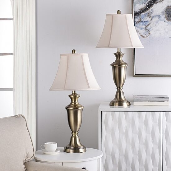 Stylecraft Antique Brass Finish 2-pc. Lamp Set