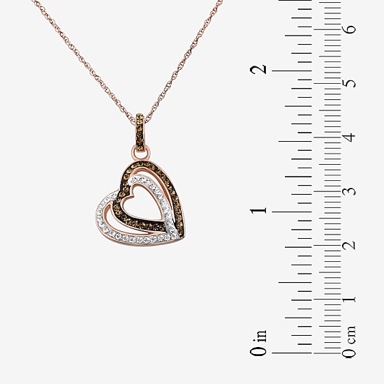 Rose 'N Chocolate Heart Crystal Pendant Necklace