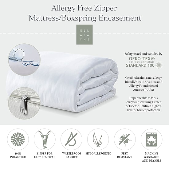 Ella Jayne Allergy Free Zipper Mattress or Box Spring Encasement, 15IN to 18IN Depth