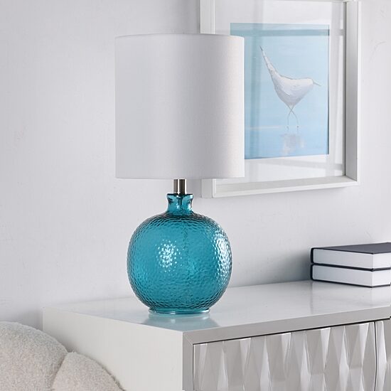 Stylecraft 9.5 W Blue Glass Table Lamp
