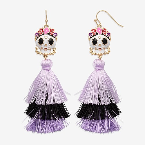 Mixit Womens Skull Drop Earrings In Yellow