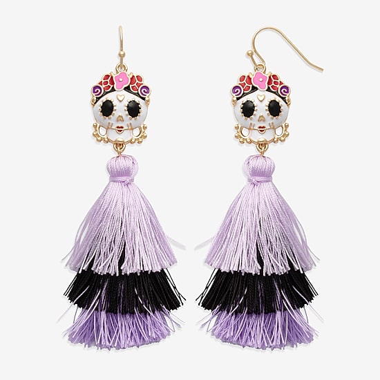 Mixit Womens Skull Drop Earrings