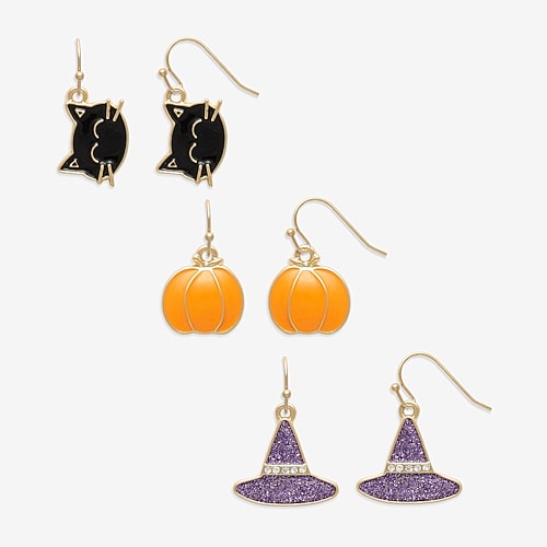 Mixit Womens 3 Pair Earring Set In Yellow