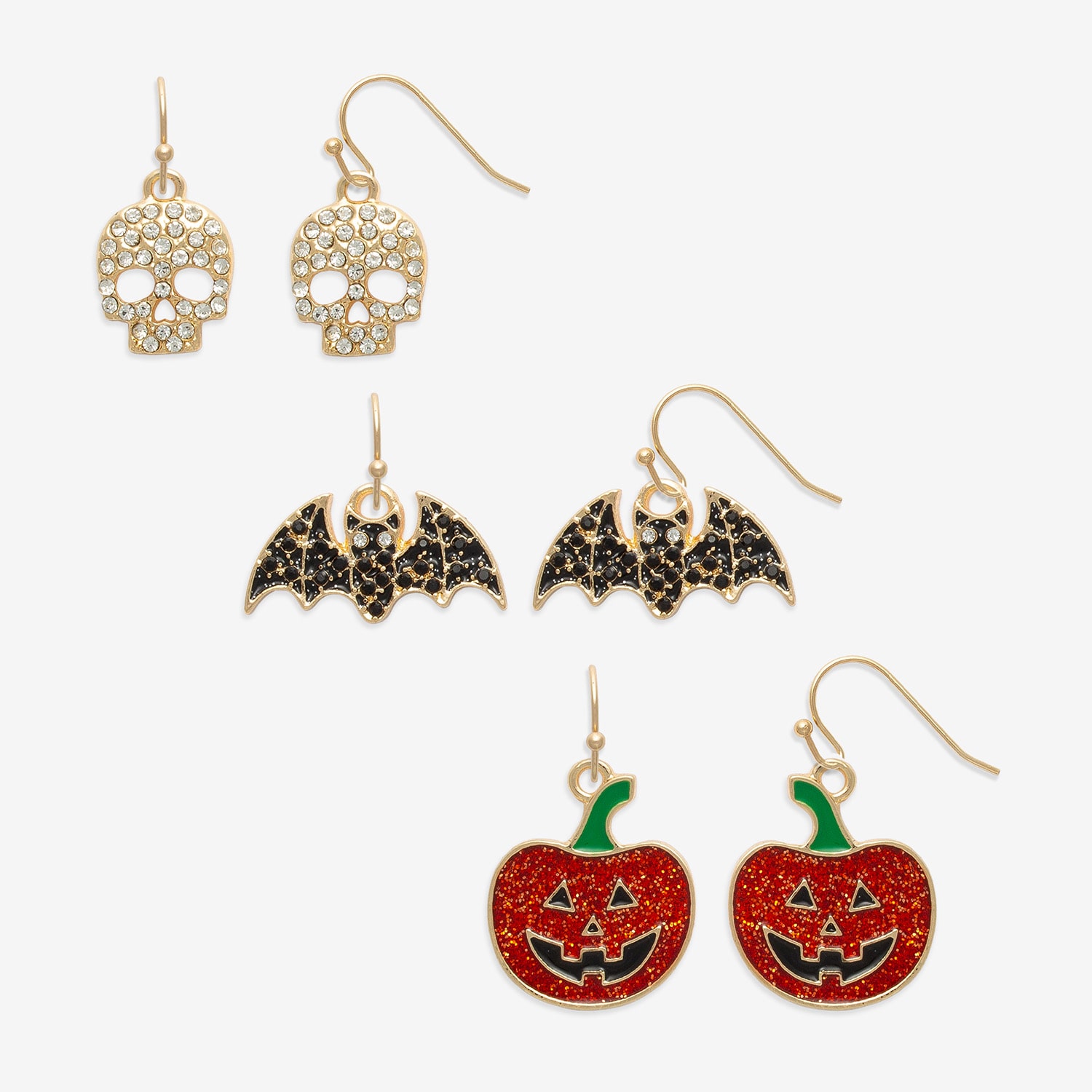 Mixit Halloween Womens 3 Pair Earring Set
