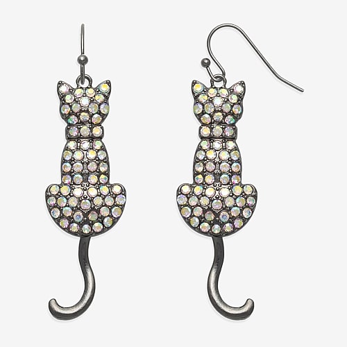Mixit Womens Drop Earrings In Black