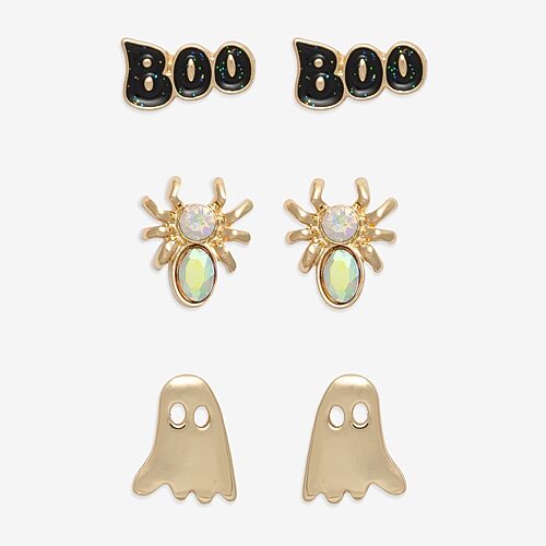 Mixit Womens 3 Pair Earring Set In Yellow