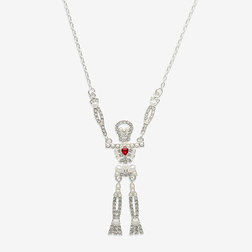 Mixit Womens Skull 30 Inch Pendant Necklace In Silver