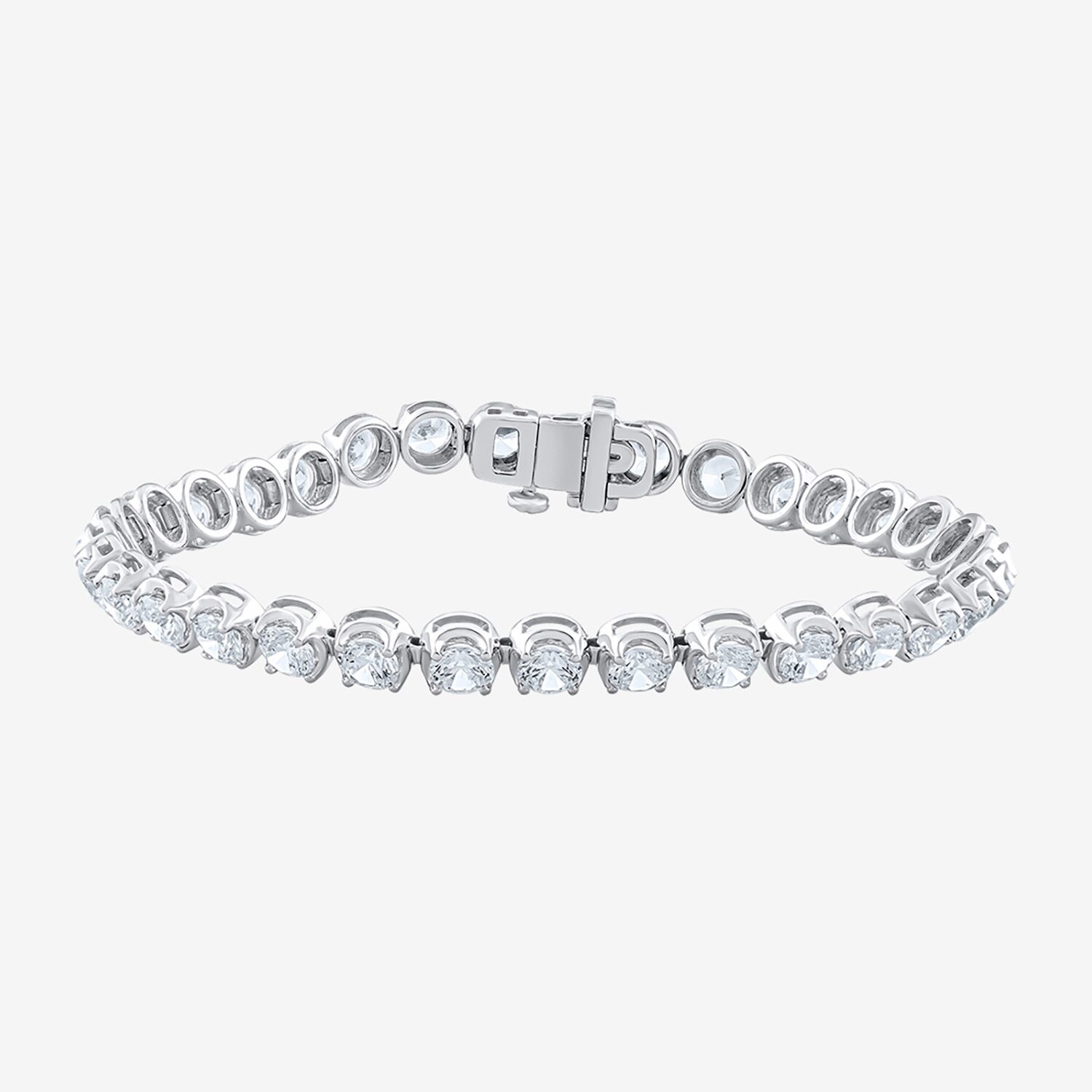 F / Vs2) Womens Ct.T.W. Lab Grown White Diamond 10K Gold Inch Tennis Bracelet