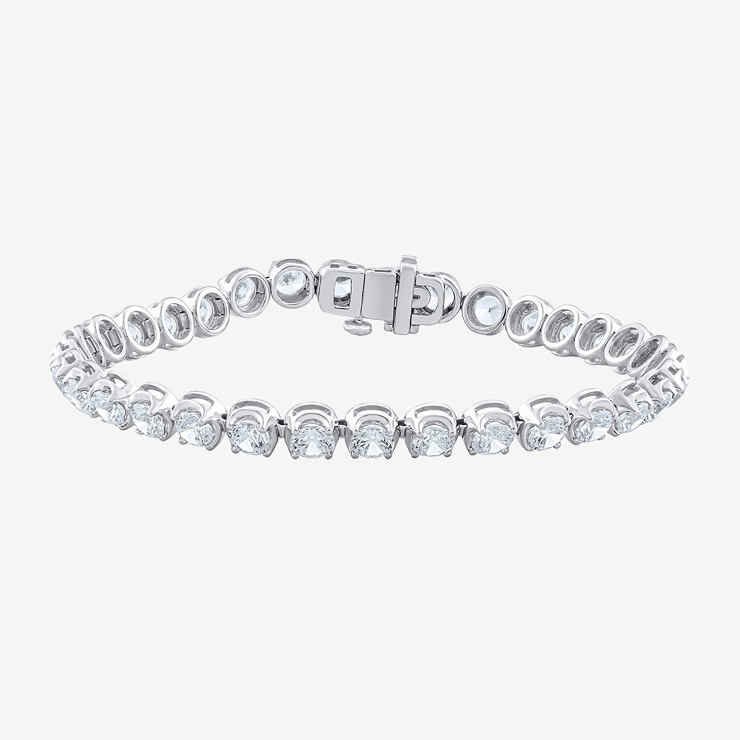 F / Vs2) Womens Ct.T.W. Lab Grown White Diamond 10K Gold Inch Tennis Bracelet