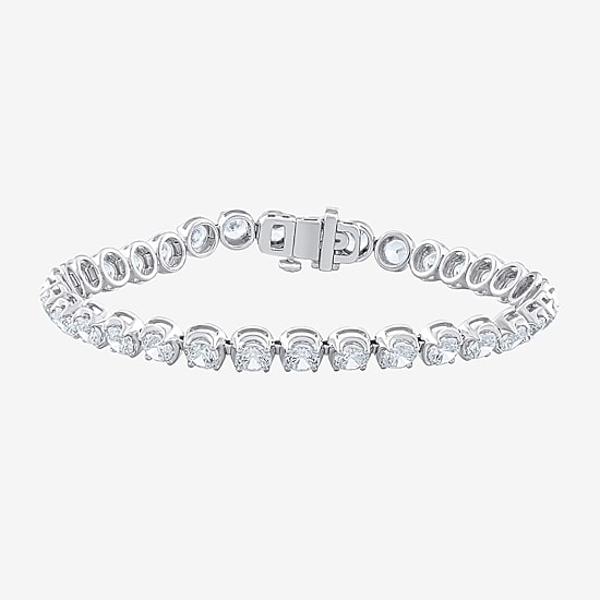 (F / Vs2) Womens 8 Ct.T.W. Lab Grown White Diamond 10K Gold 8 Inch Tennis Bracelet
