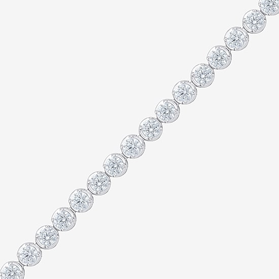 (F / Vs2) Womens 8 Ct.T.W. Lab Grown White Diamond 10K Gold 8 Inch Tennis Bracelet