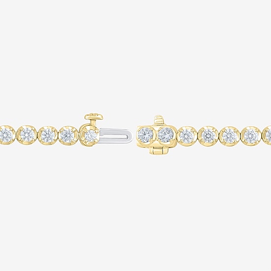 (F / Vs2) Womens 7 Ct.T.W. Lab Grown White Diamond 10K Gold 8 Inch Tennis Bracelet