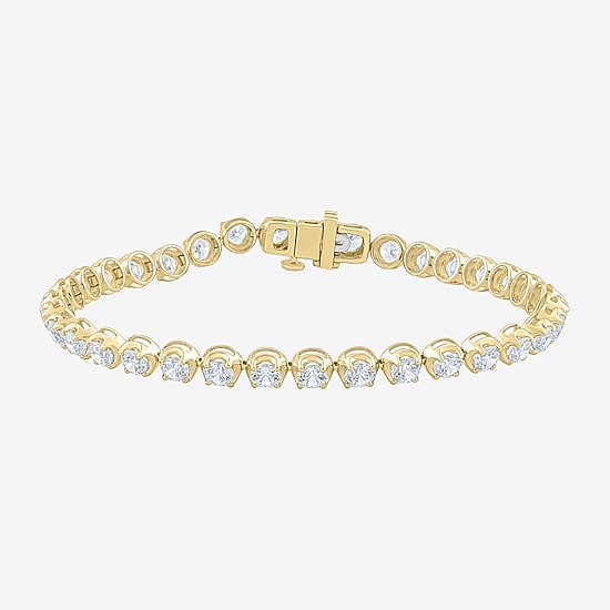 (F / Vs2) Womens 7 Ct.T.W. Lab Grown White Diamond 10K Gold 8 Inch Tennis Bracelet