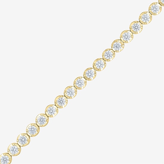 (F / Vs2) Womens 7 Ct.T.W. Lab Grown White Diamond 10K Gold 8 Inch Tennis Bracelet
