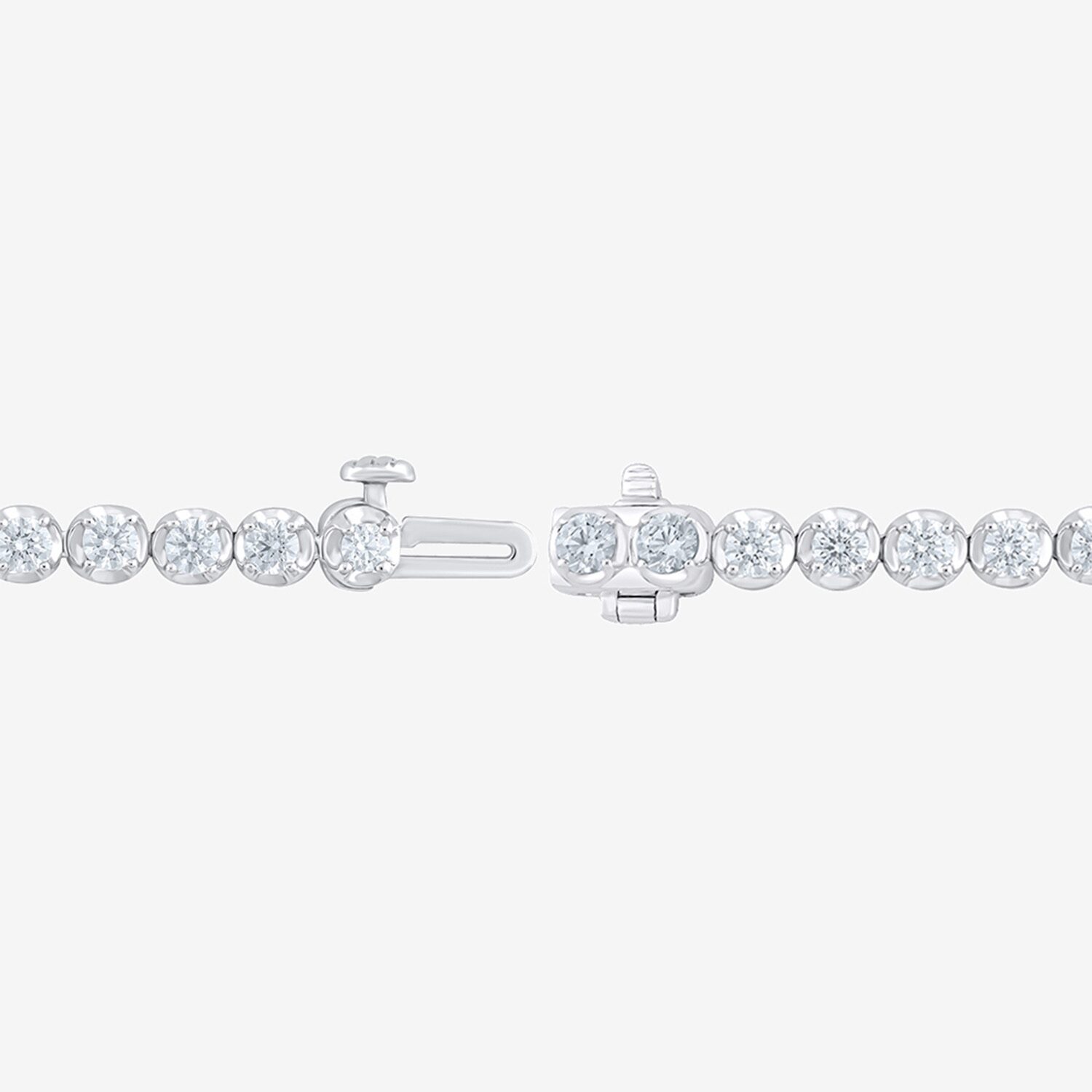 F / Vs2) Womens Ct.T.W. Lab Grown White Diamond 10K Gold Inch Tennis Bracelet